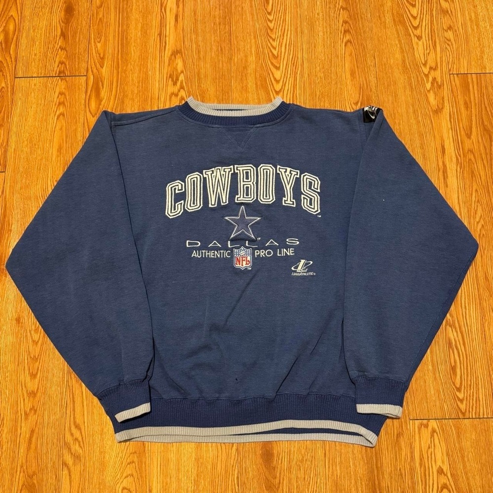 Dallas Cowboys Men's Sweatshirt Large Logo Athletic Embroidered Pro Line 90s